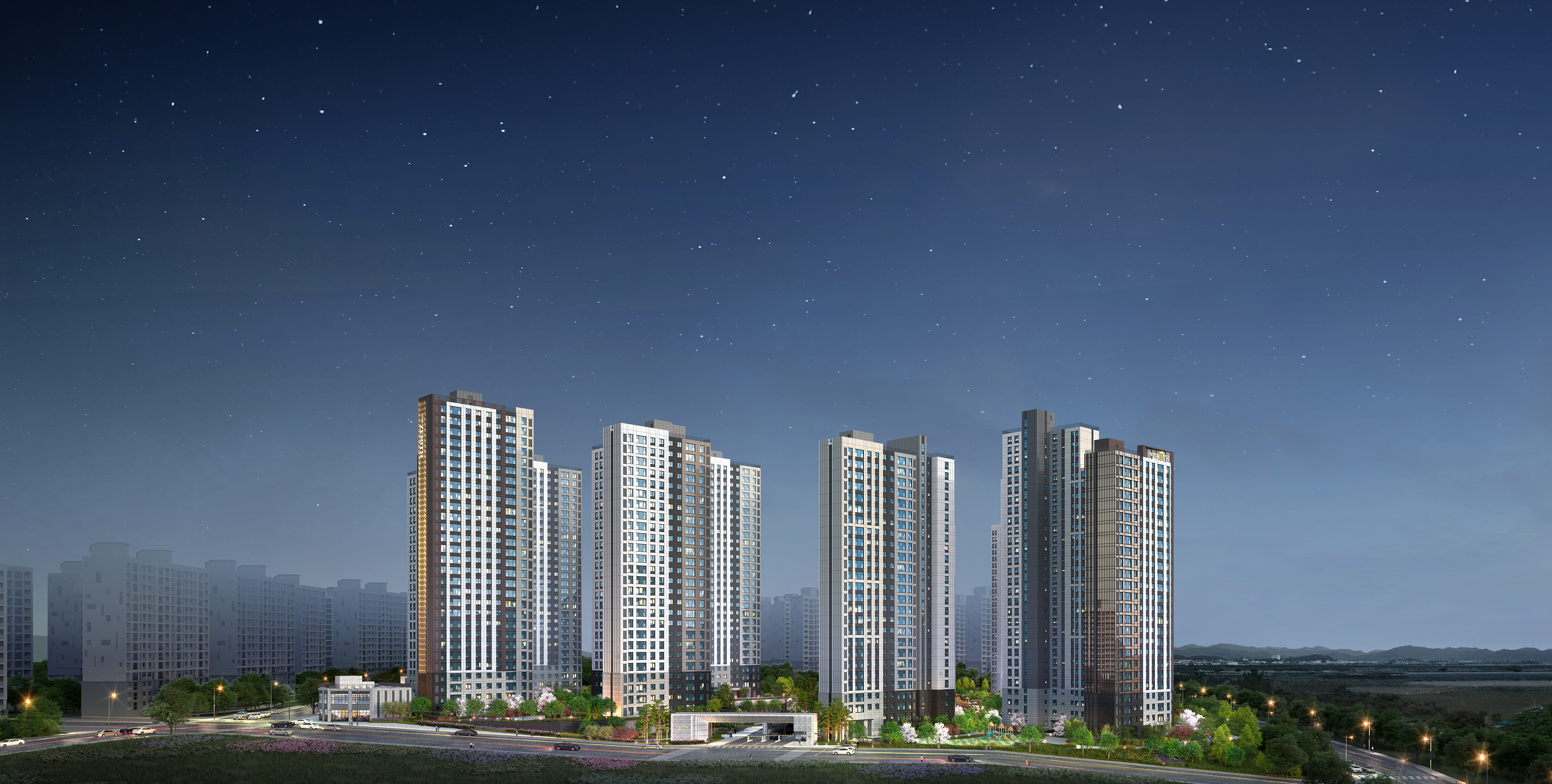 두산위브더제니스 센트럴 천안 야경